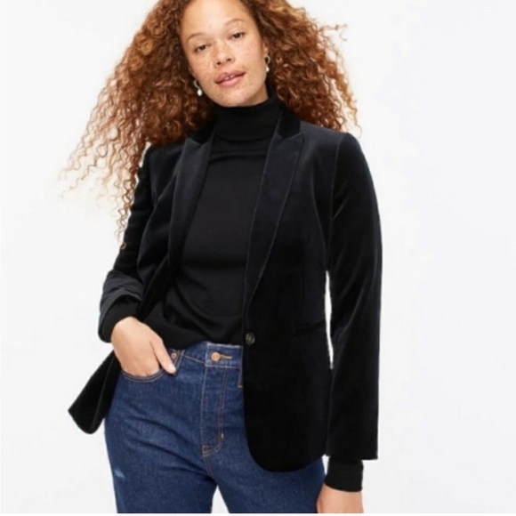 J. Crew Jackets & Blazers - J. Crew Parke Blazer Black Velvet sz 4